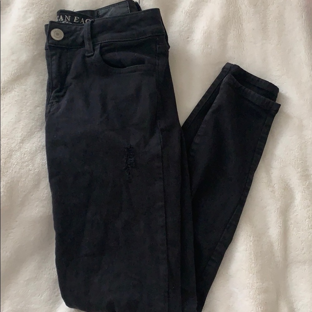 American Eagle Black Ripped Jeans